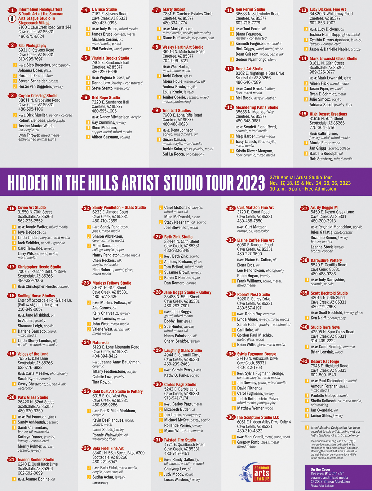 2023 Hidden in the Hills-Studio Artist Listing